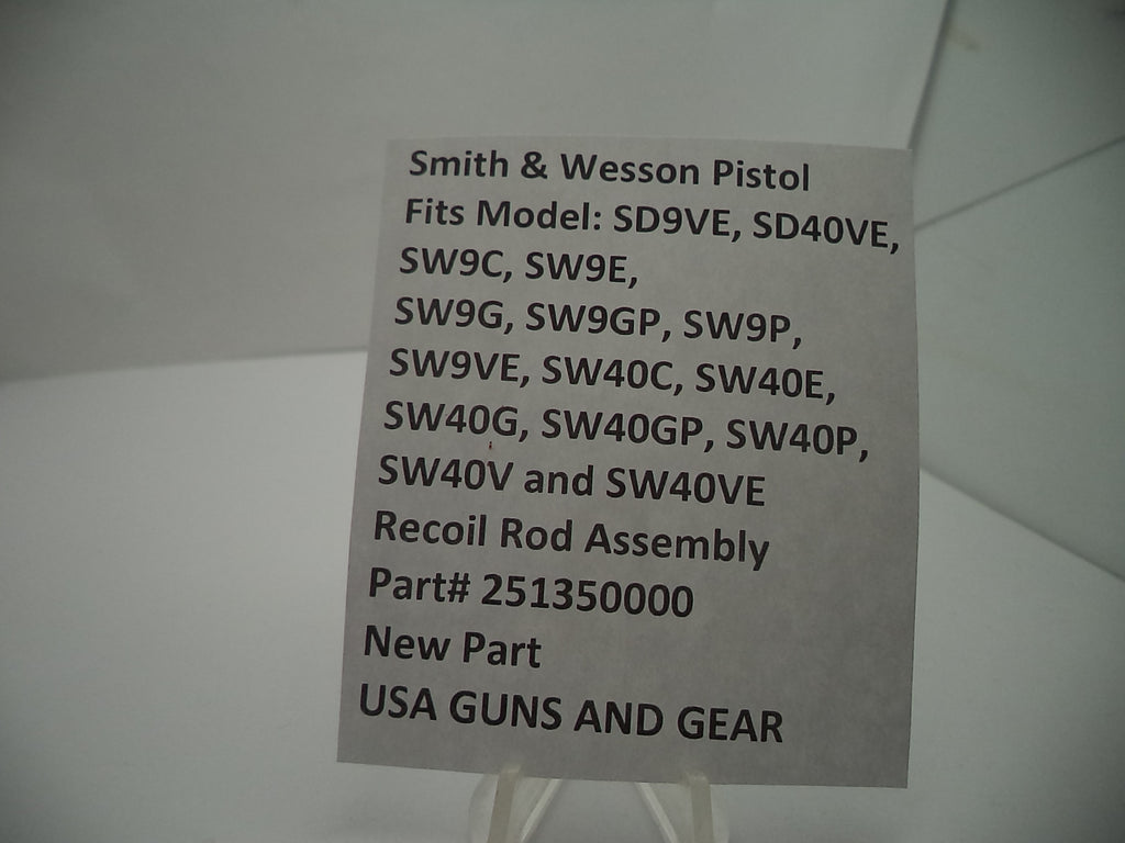 S&W SD9VE SD40VE Recoil Spring Assembly - 3" Factory OEM 251350000
