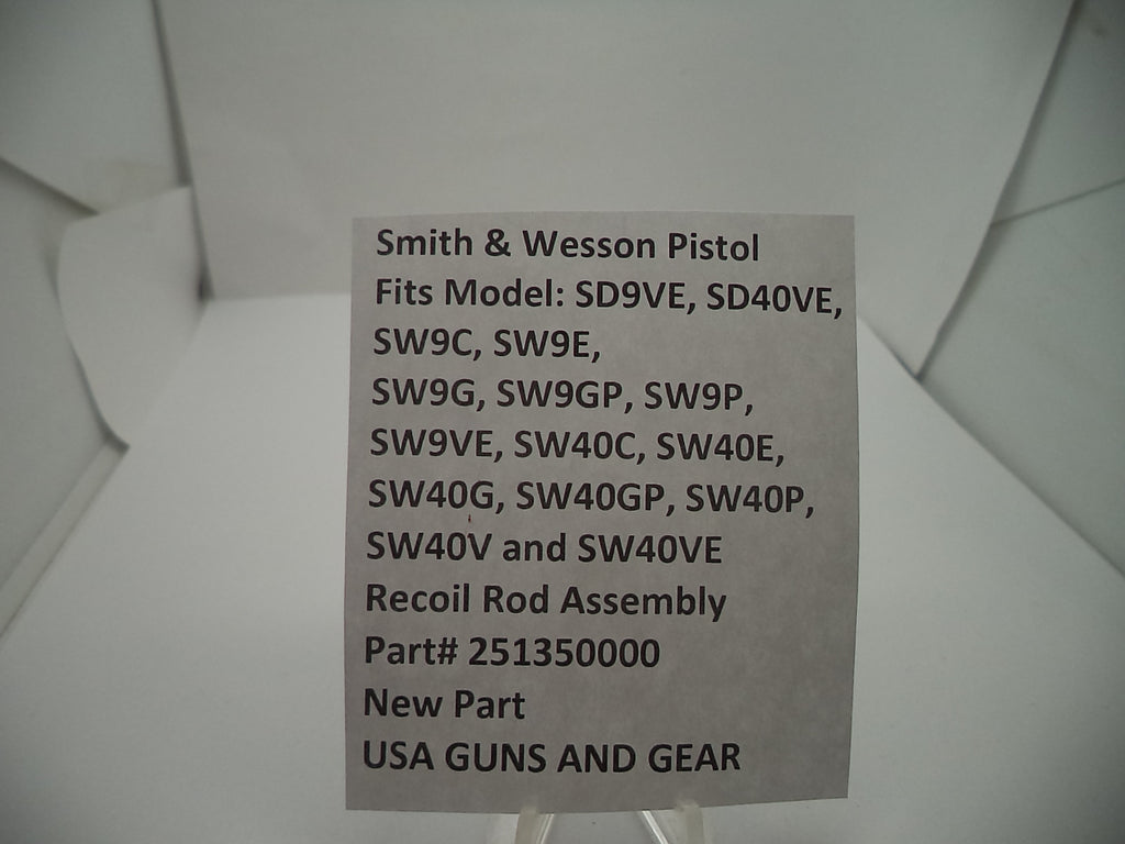 S&W SD9VE SD40VE Recoil Spring Assembly - 3" Factory OEM 251350000
