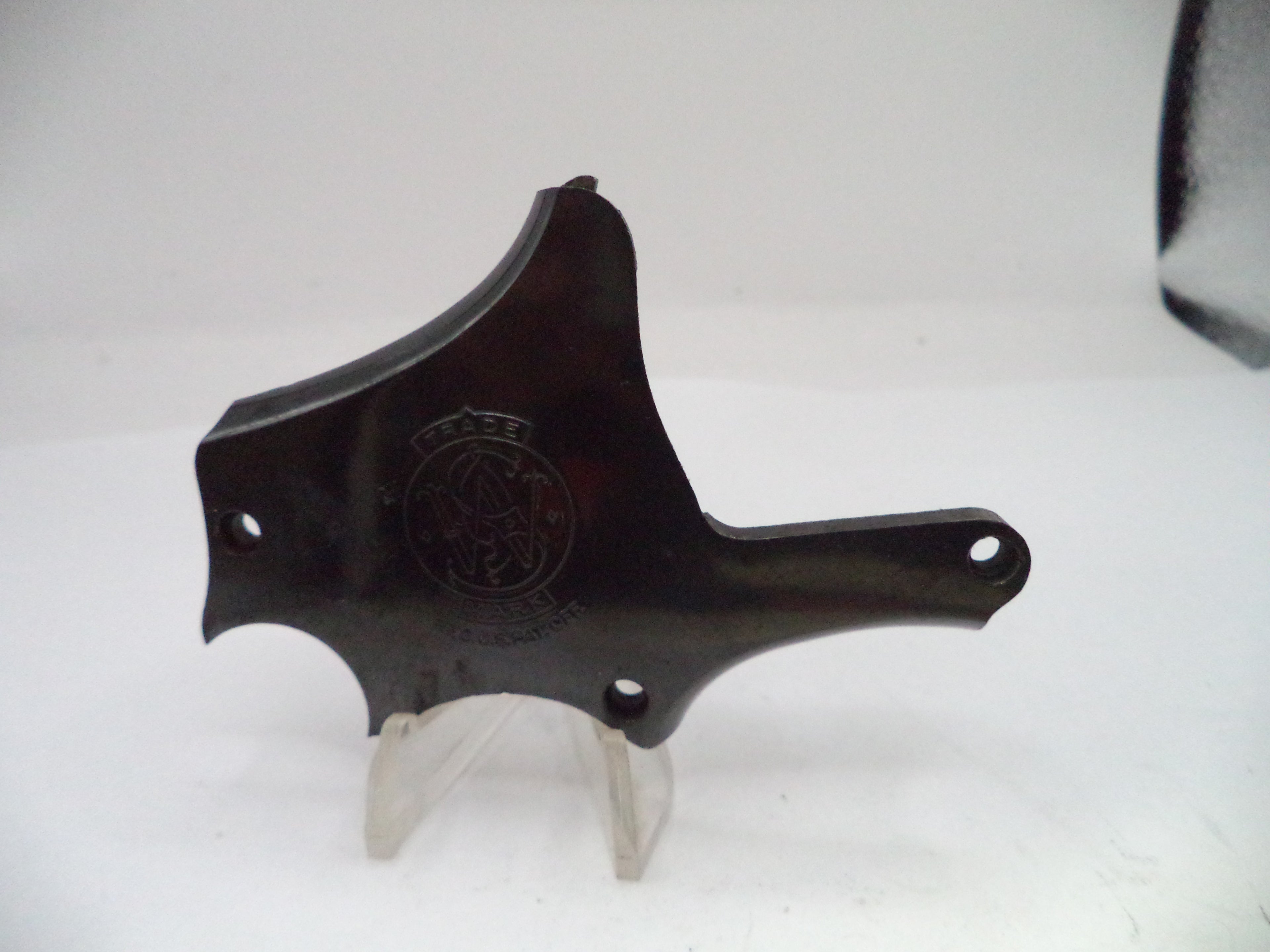 Black metal bracket on a white background