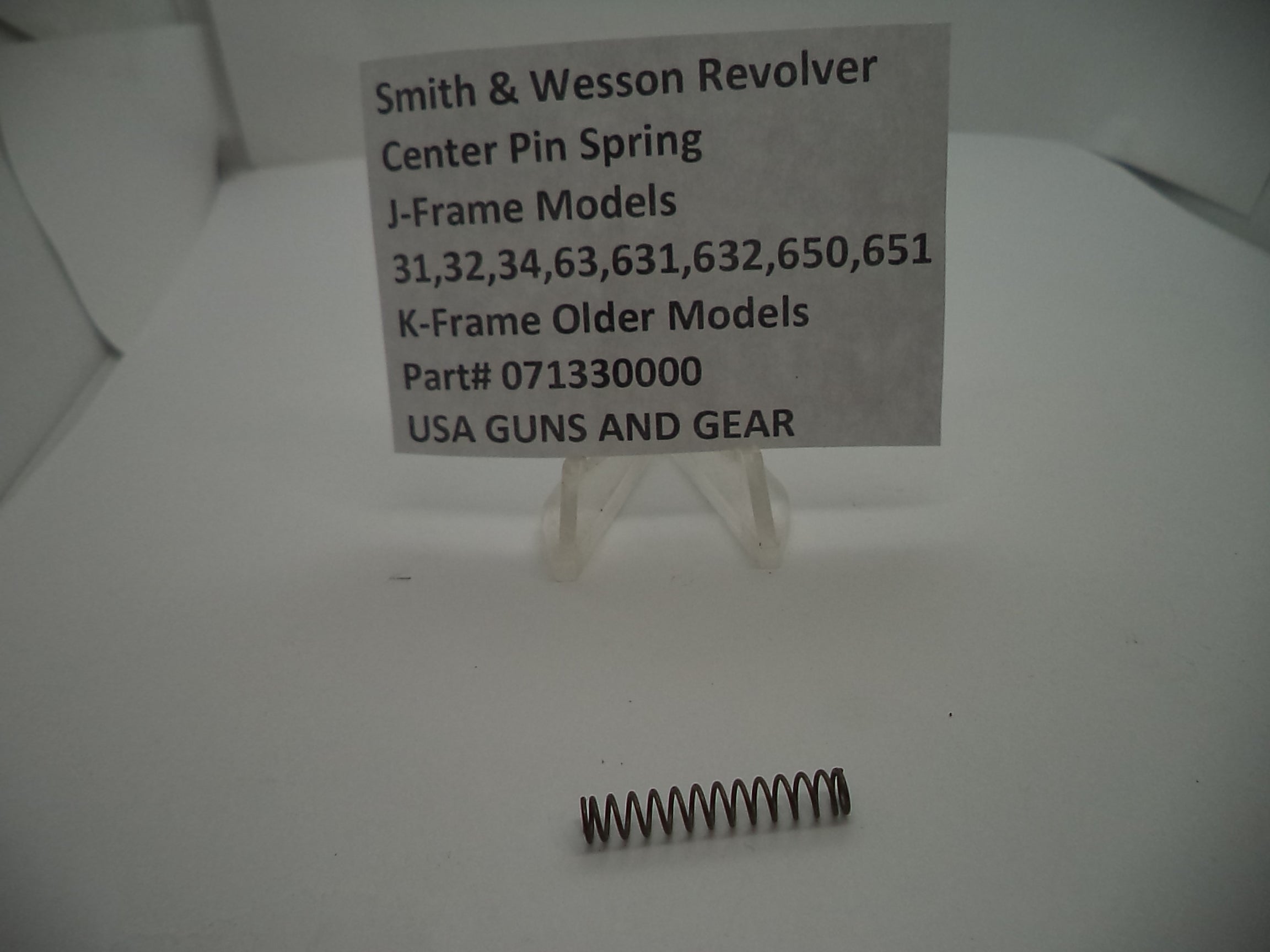 SW Center Pin Spring J & K Frame Older Models 071330000