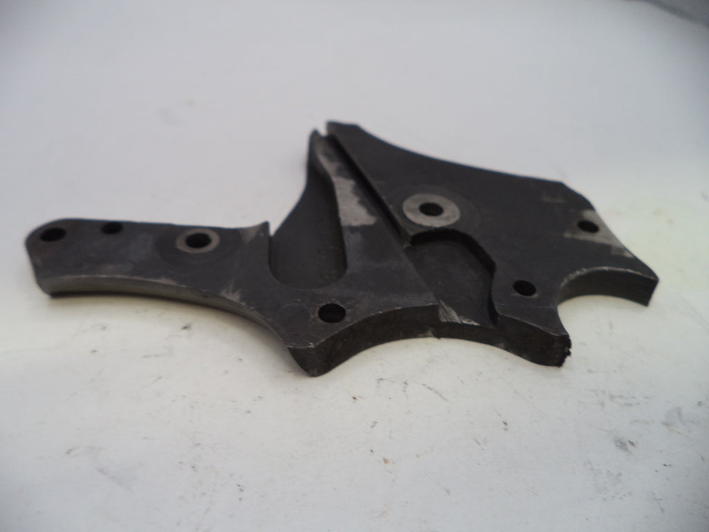Black metal bracket on a white background