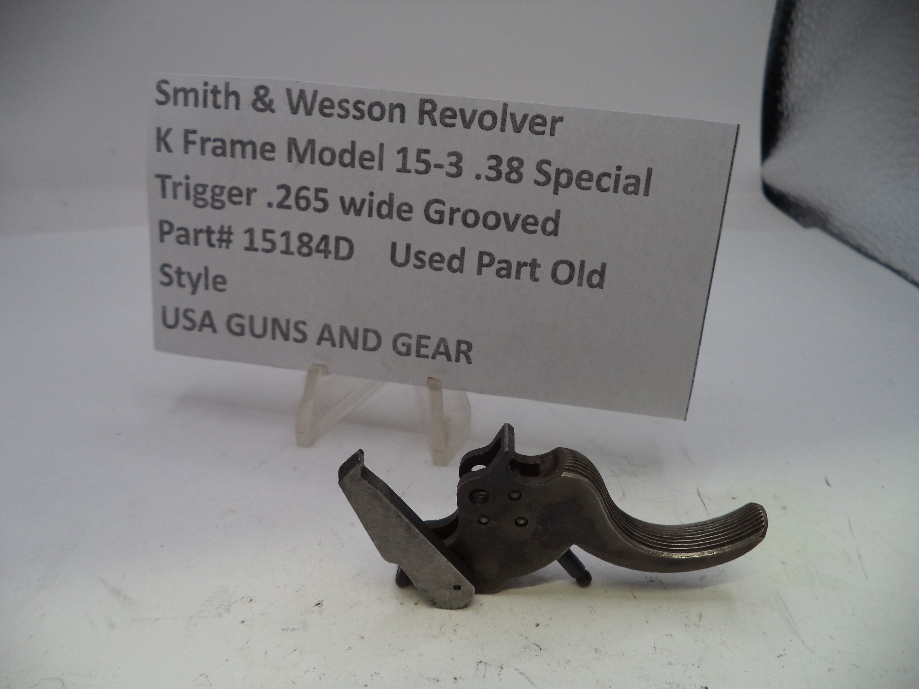 S&W K Frame Model 15-3  .38 Special  Trigger .265" Wide Grooved Used Part 15184D