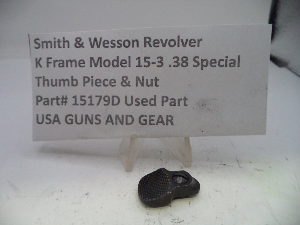 Smith & Wesson revolver part with descriptive card on a white background