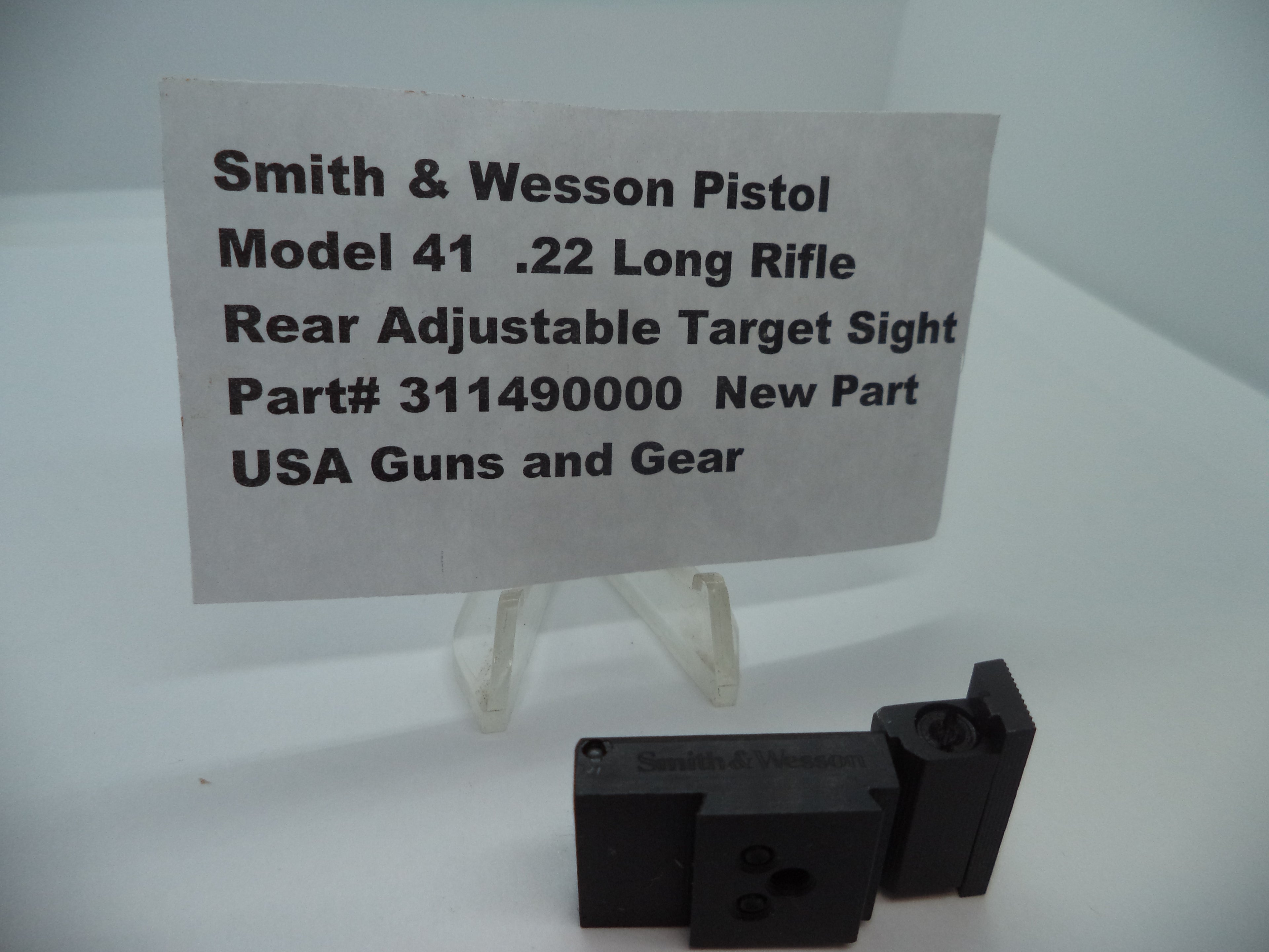 Smith & Wesson Model 41 Rear Adjustable Target Sight - .22 LR - Competition Grade - 311490000