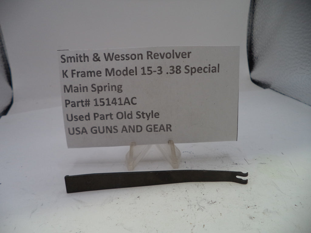 Smith & Wesson revolver main spring part with descriptive card on a white background