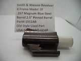 1911AB Smith and Wesson Revolver K Frame Model 19 .357 Magnum Barrel 2.5" Pinned