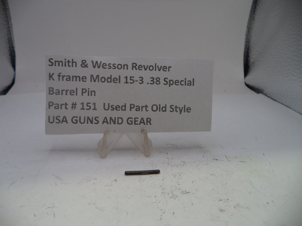 Smith & Wesson revolver barrel pin with descriptive card on a white background