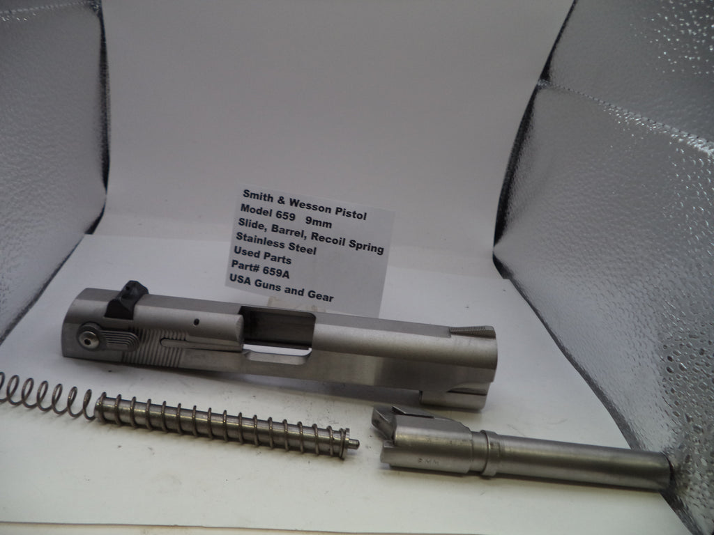 S&W Pistol Model 659 9mm Slide Assembly Stainless Steel  Used Parts 659A