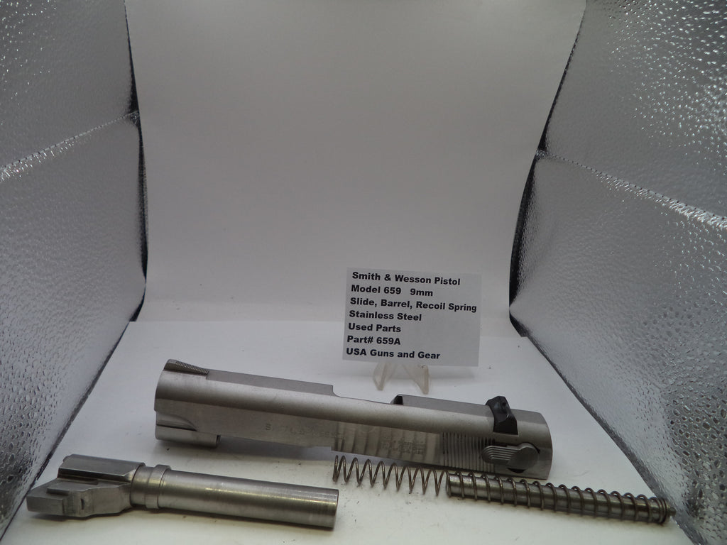 S&W Pistol Model 659 9mm Slide Assembly Stainless Steel  Used Parts 659A