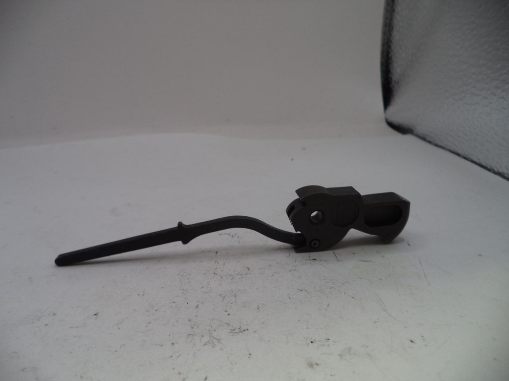 Black lever on a white surface