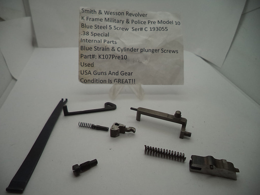 K107Pre10 S & W K Frame Pre Model 10 Military & Police Blue Steel 5 Screw Internal Parts
