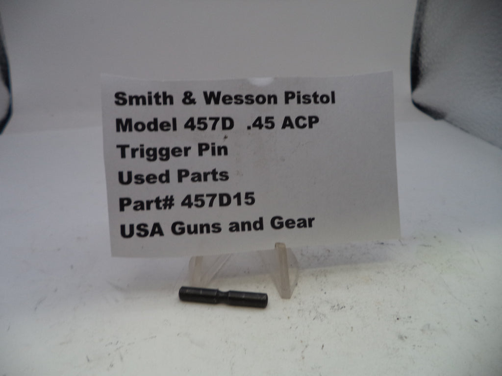 Smith & Wesson pistol trigger pin with a label on a white background