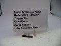 Smith & Wesson pistol trigger pin with a label on a white background