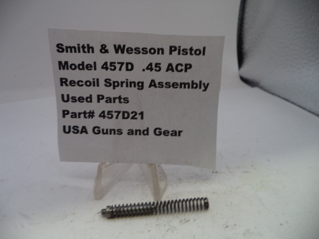 Smith & Wesson Pistol recoil spring assembly with a label on a white background