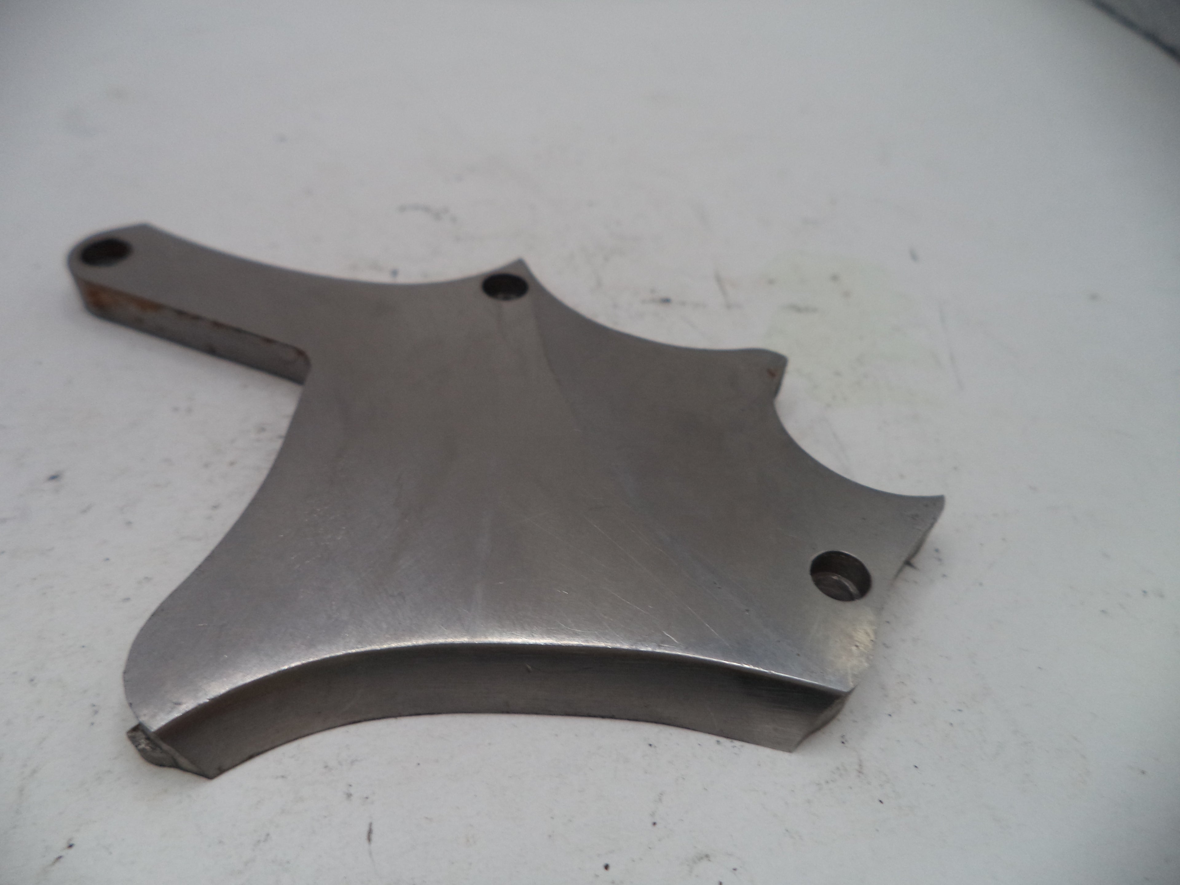 Metal mechanical component on a white background