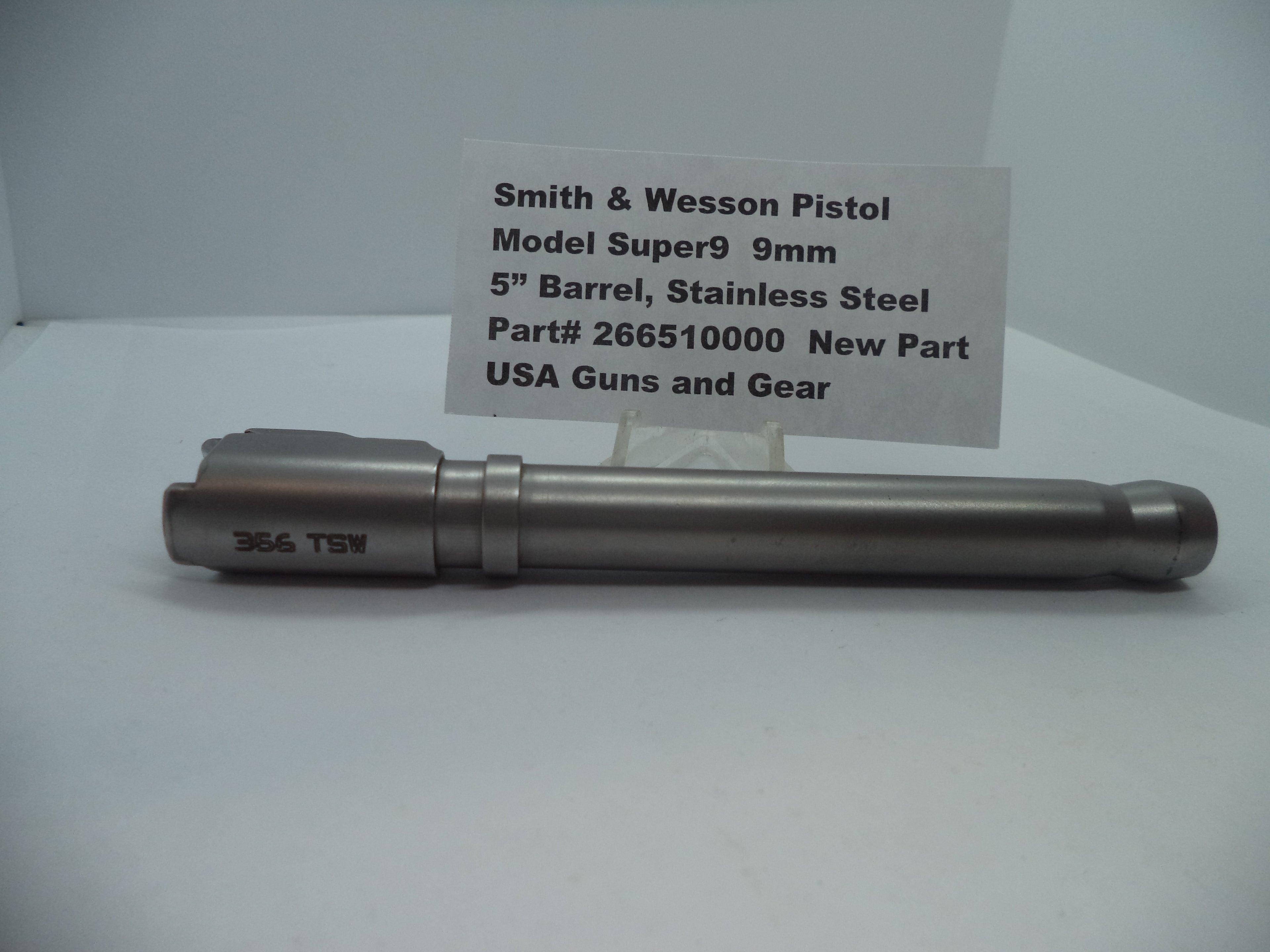 266510000 S&W Pistol Model Super9 Barrel, 5" Stainless Steel New Part