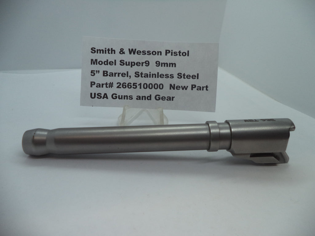 266510000 S&W Pistol Model Super9 Barrel, 5" Stainless Steel New Part