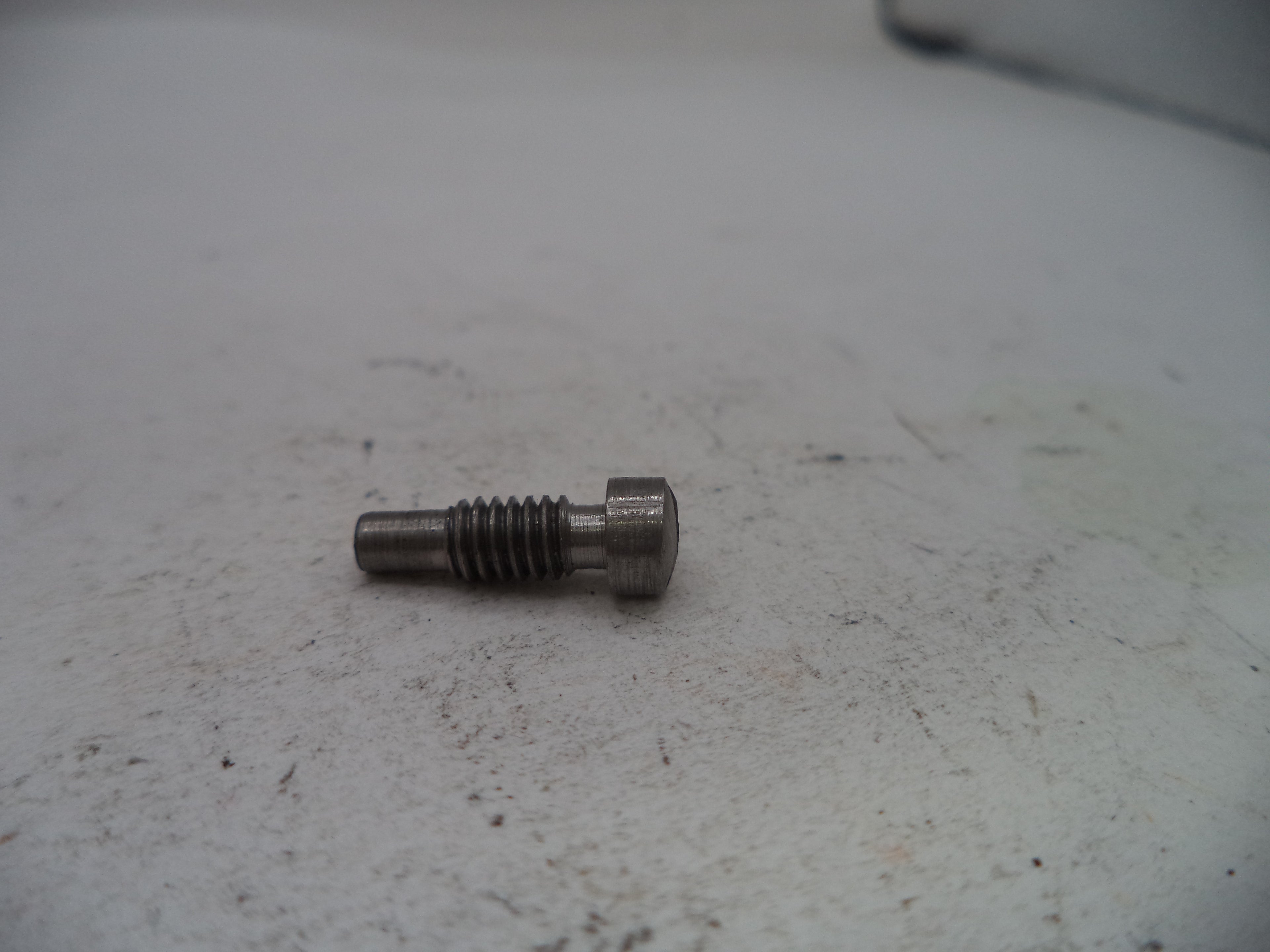 Metal screw on a textured gray surface