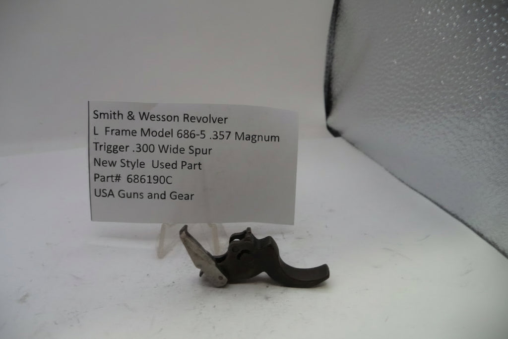 Smith & Wesson L Frame Model 686-5 .357 Magnum Trigger .300" Wide Spur Used — Part# 686190C