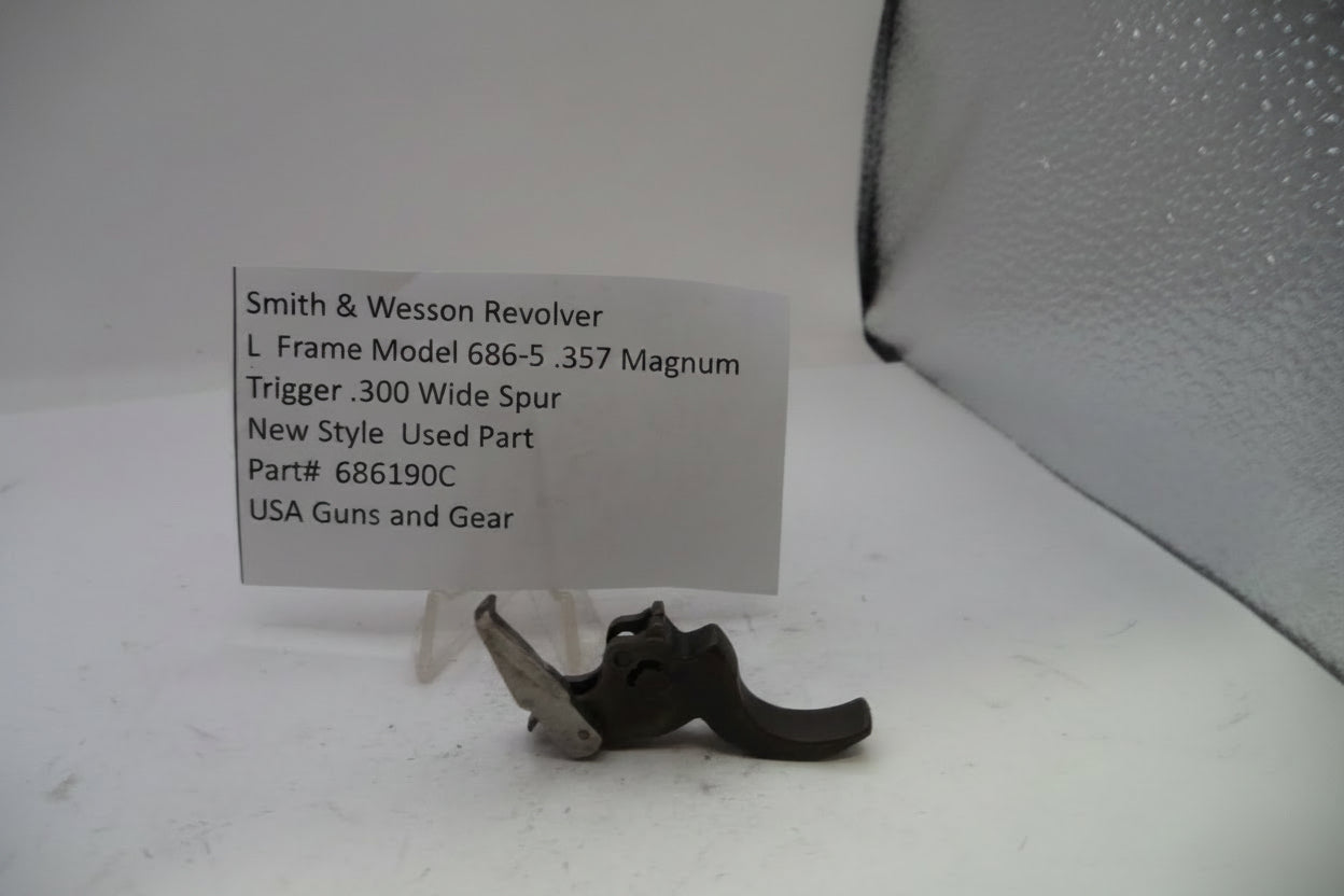 Smith & Wesson L Frame Model 686-5 .357 Magnum Trigger .300" Wide Spur Used — Part# 686190C