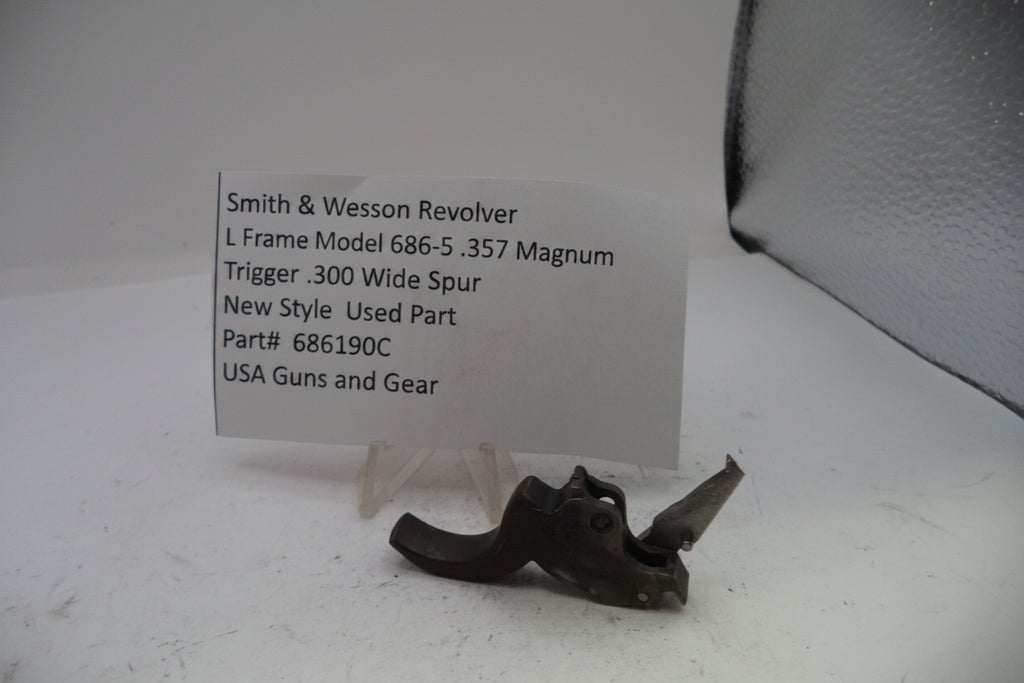 Smith & Wesson L Frame Model 686-5 .357 Magnum Trigger .300" Wide Spur Used — Part# 686190C