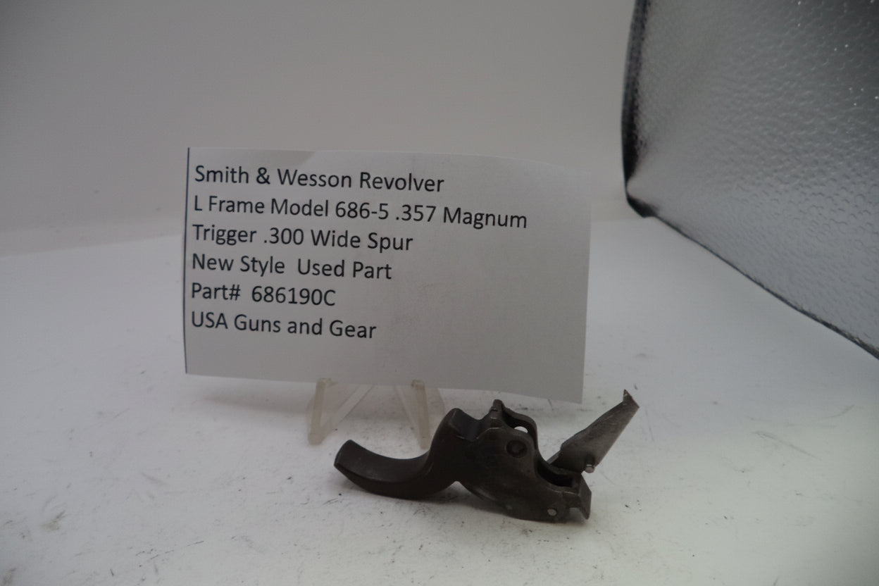 Smith & Wesson L Frame Model 686-5 .357 Magnum Trigger .300" Wide Spur Used — Part# 686190C