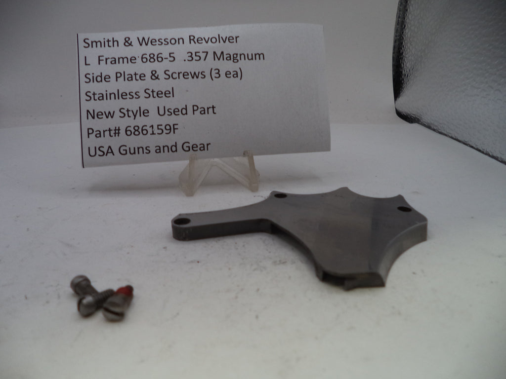 Smith & Wesson L-Frame Model 686-5 Side Plate & Screws - Stainless Steel, Part# 686159F