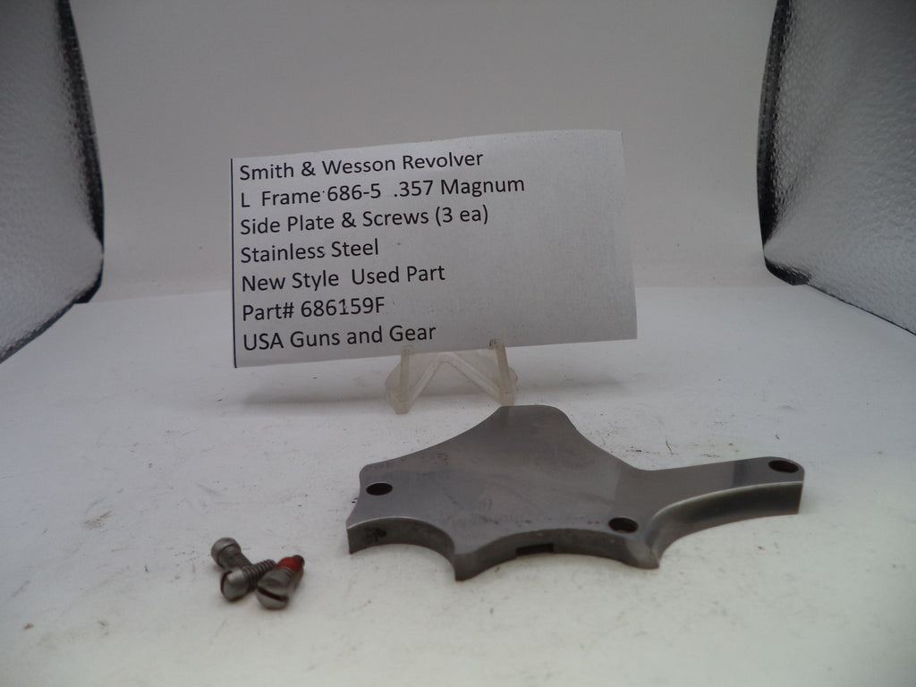 Smith & Wesson L-Frame Model 686-5 Side Plate & Screws - Stainless Steel, Part# 686159F