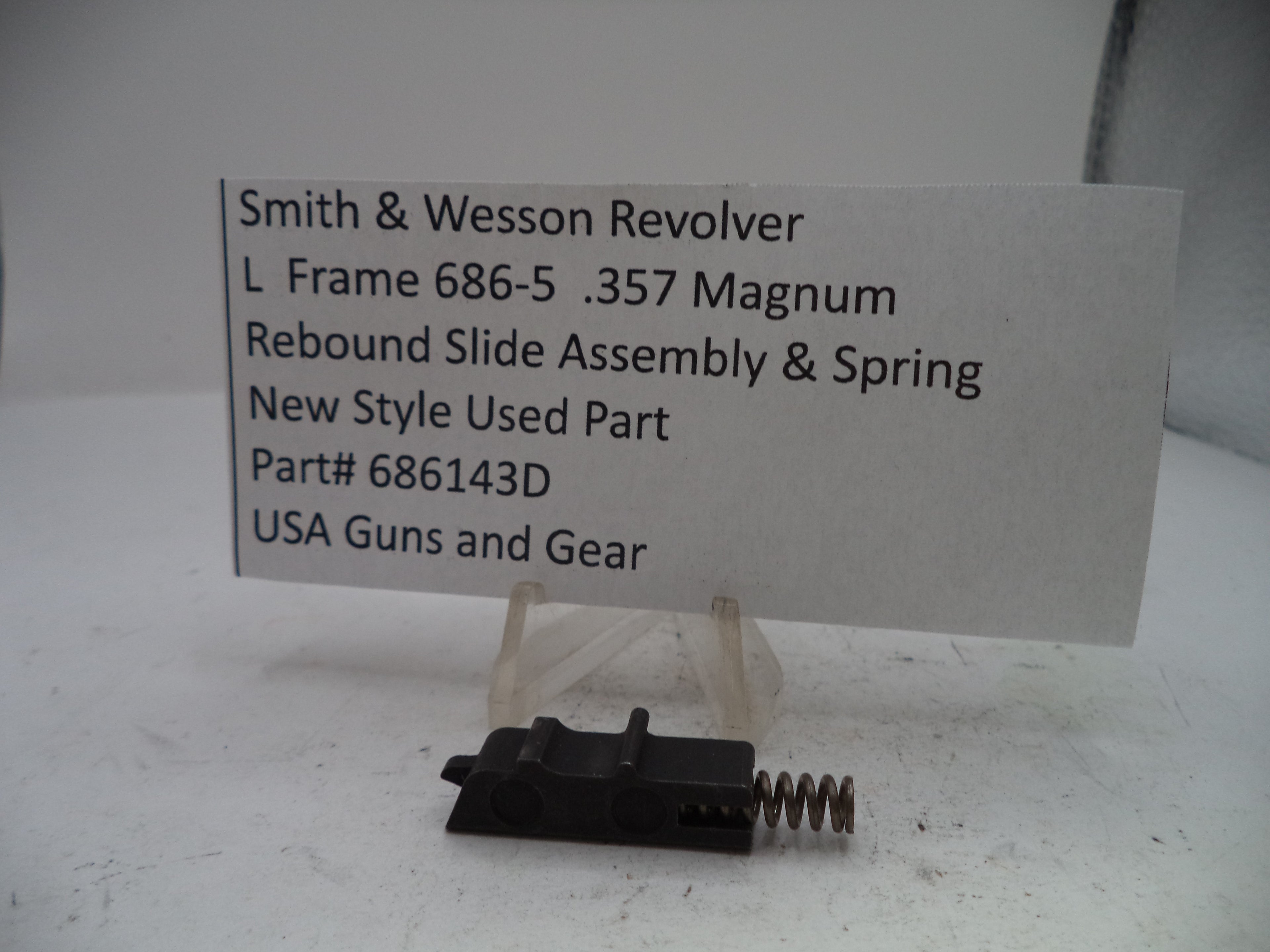Smith & Wesson L-Frame Model 686-5 Rebound Slide Assembly & Spring Used — 686143D