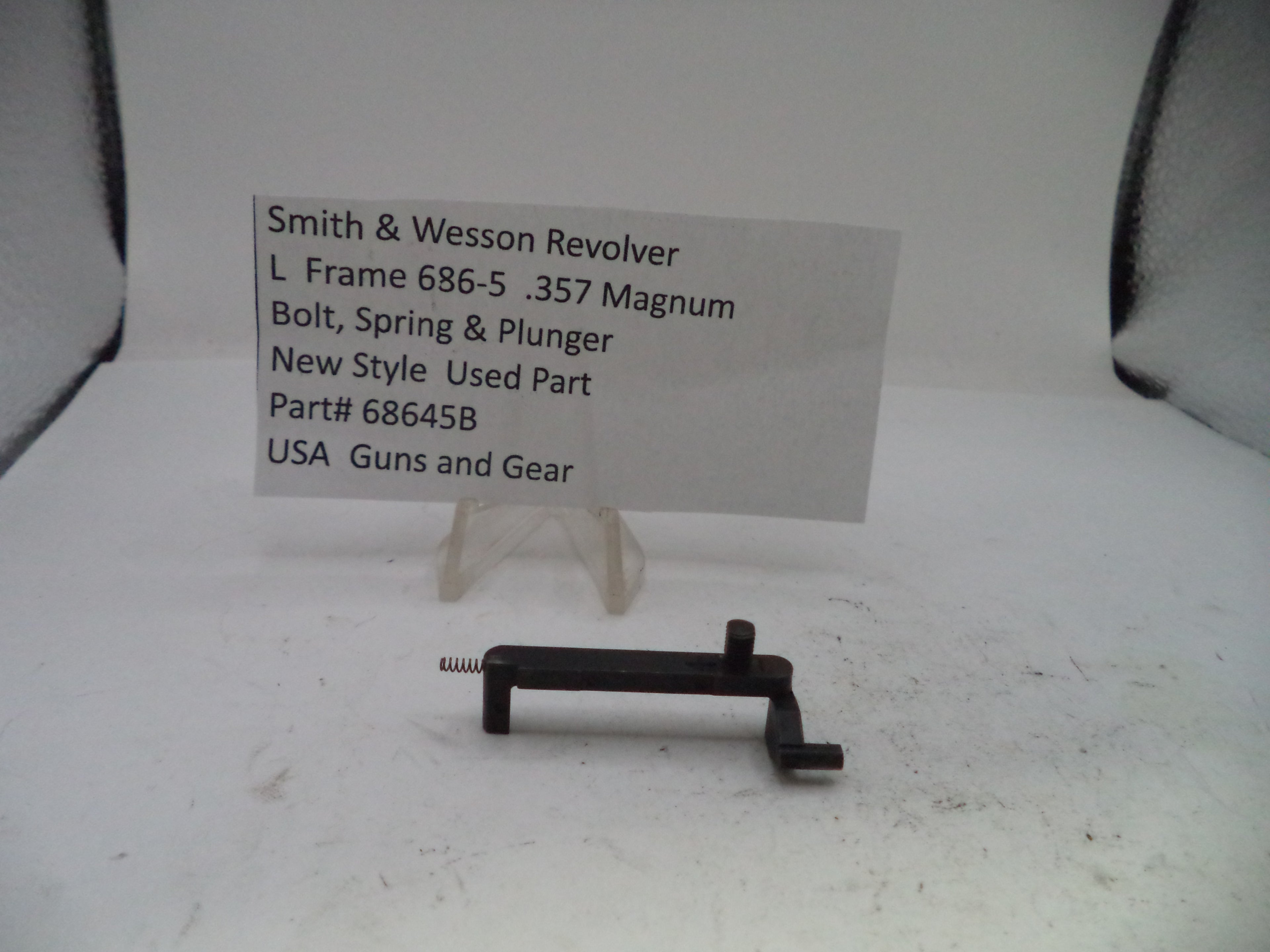 Smith & Wesson L Frame Model 686-5 .357 Magnum Bolt, Spring & Plunger - Part# 68645B