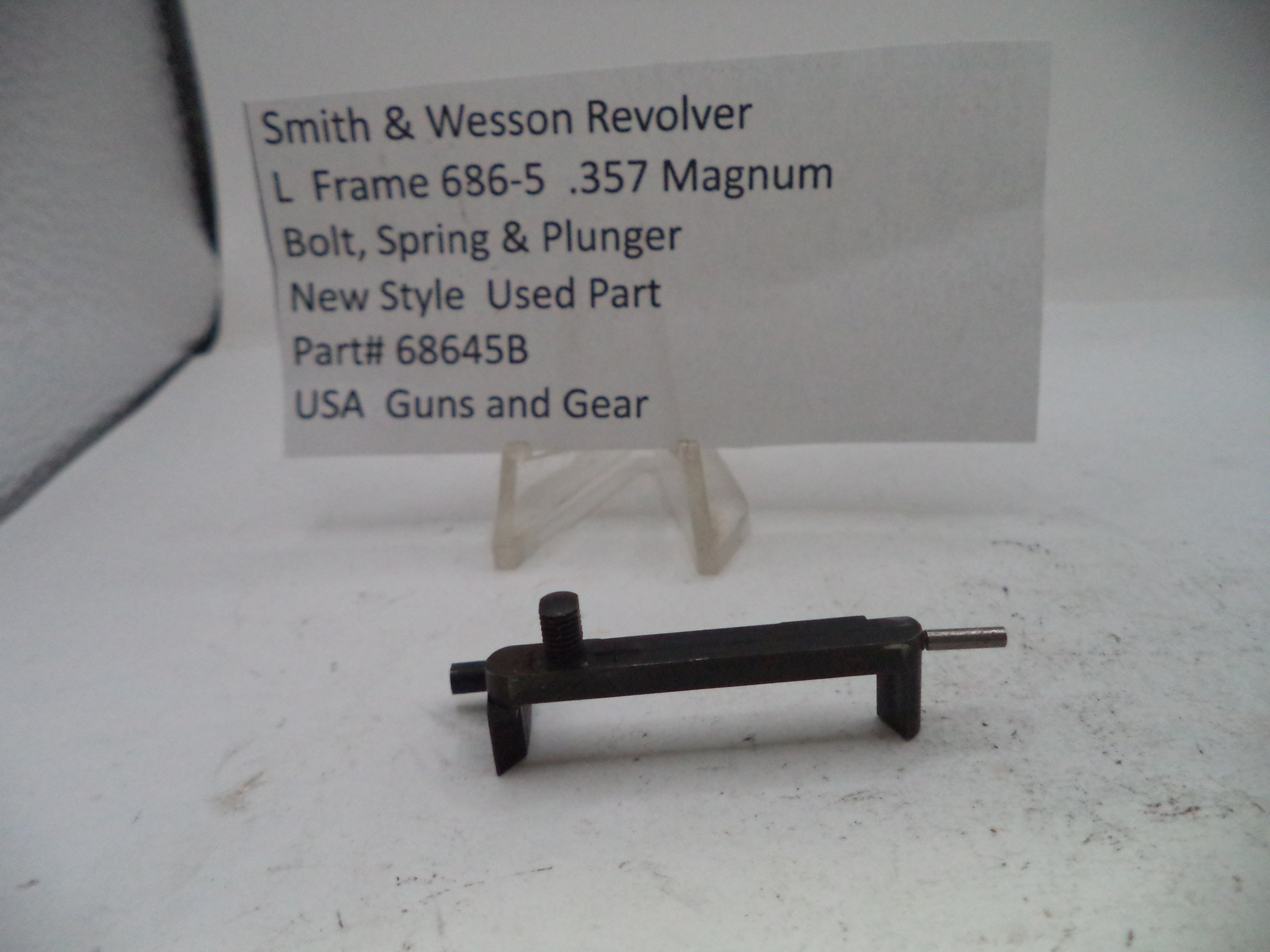 Smith & Wesson L Frame Model 686-5 .357 Magnum Bolt, Spring & Plunger - Part# 68645B