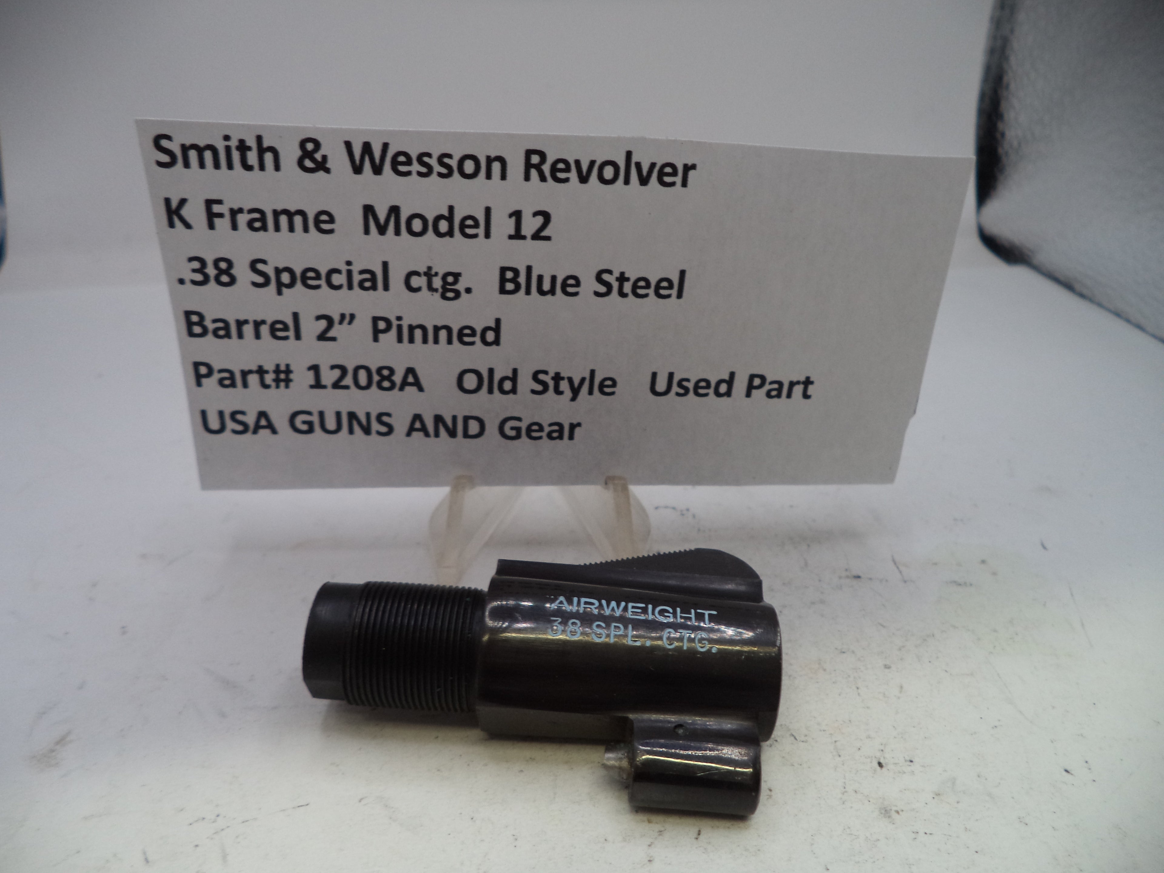 Smith & Wesson K-Frame Model 12 .38 Special 2" Pinned Barrel - Blue Steel Used