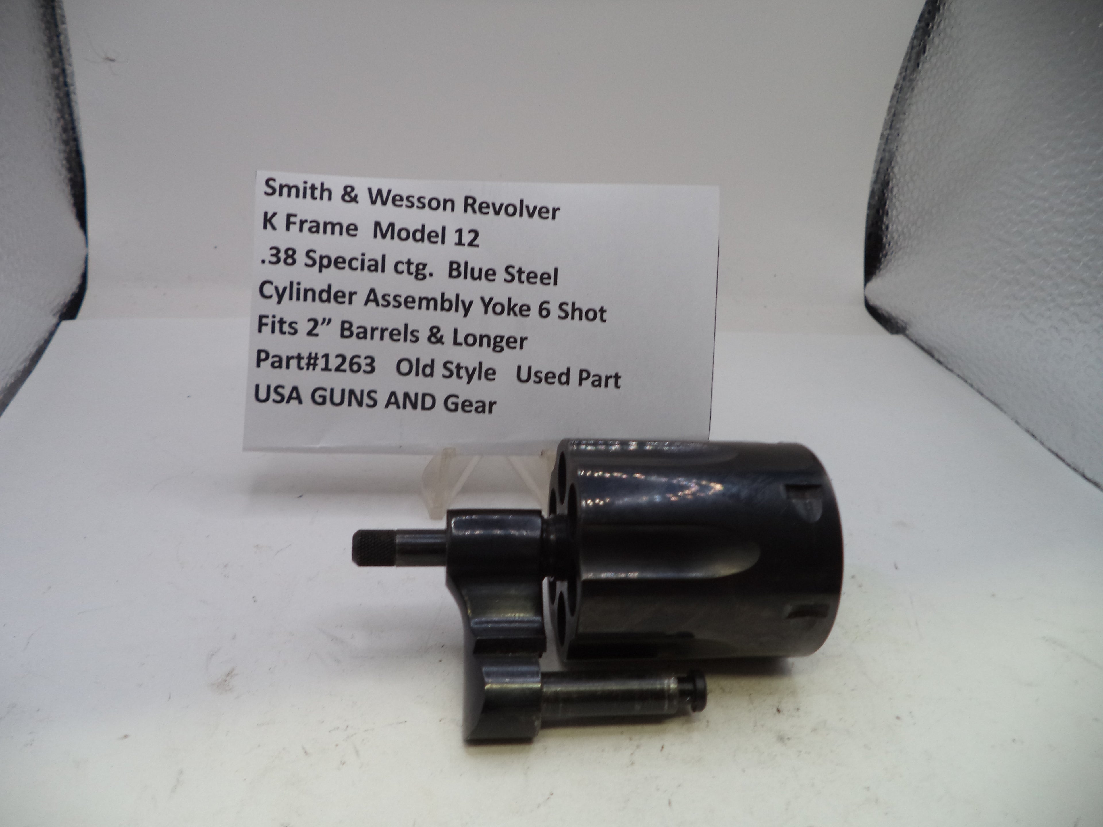 Smith & Wesson K Frame Model 12 Airweight .38 Special Cylinder Assembly 6-Shot Blue Steel - Part 1263