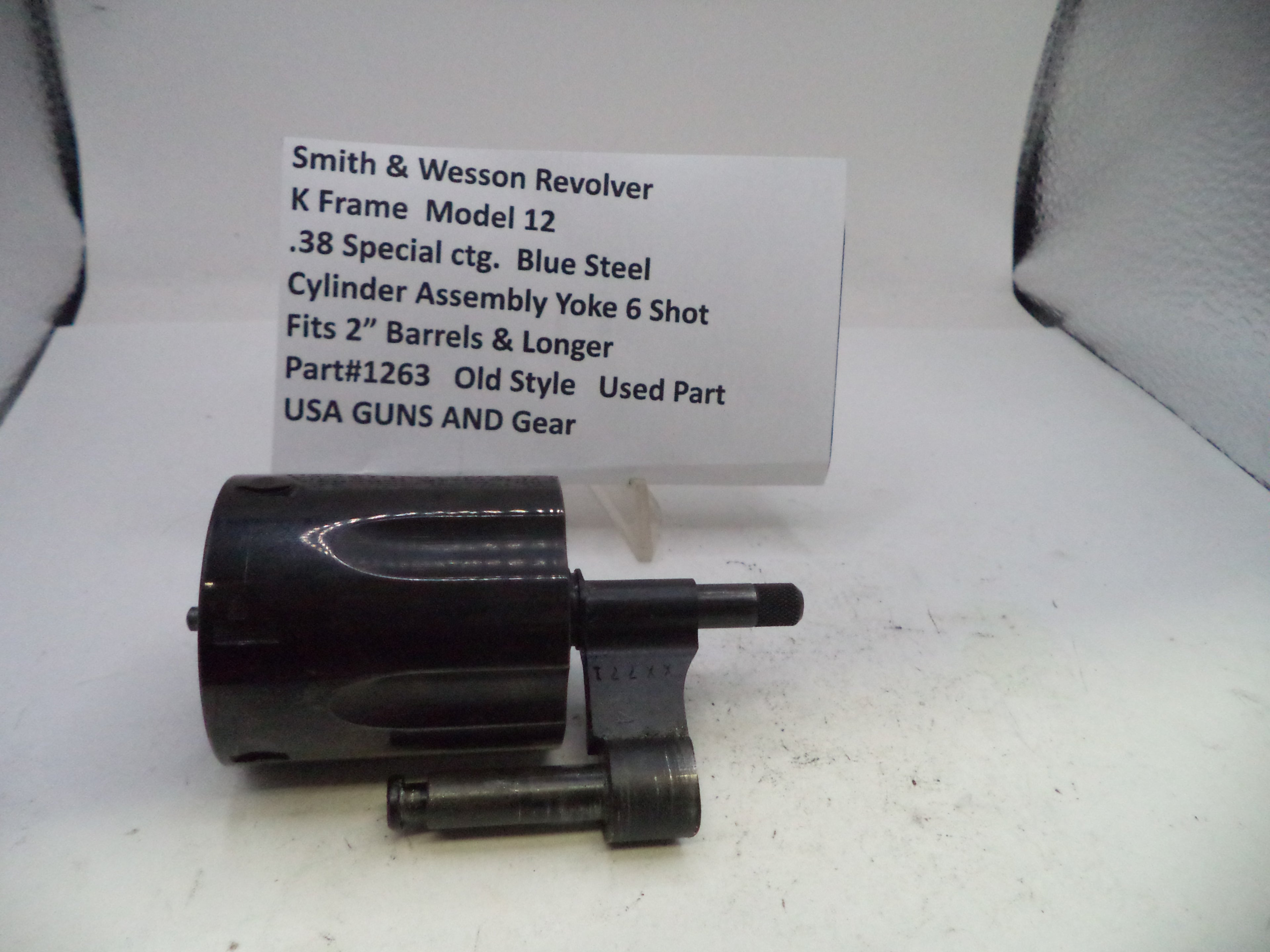 Smith & Wesson K Frame Model 12 Airweight .38 Special Cylinder Assembly 6-Shot Blue Steel - Part 1263