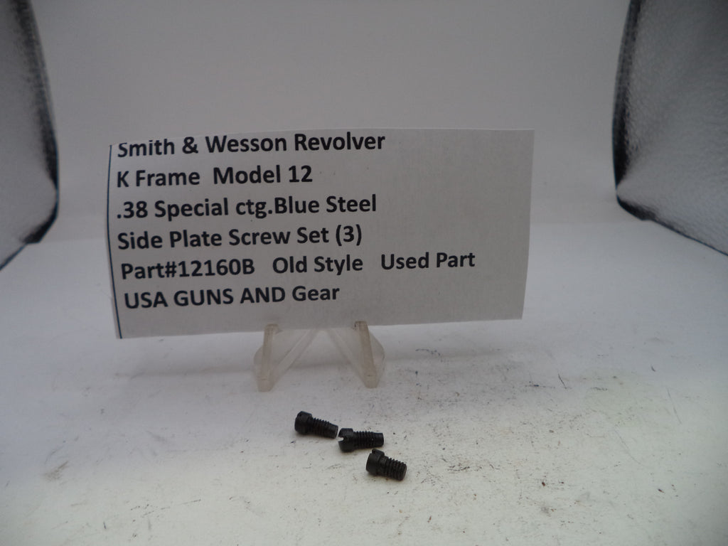 Smith & Wesson K Frame Model 12 Side Plate Screw Set (3-Pack) - .38 Special, Part #12160B