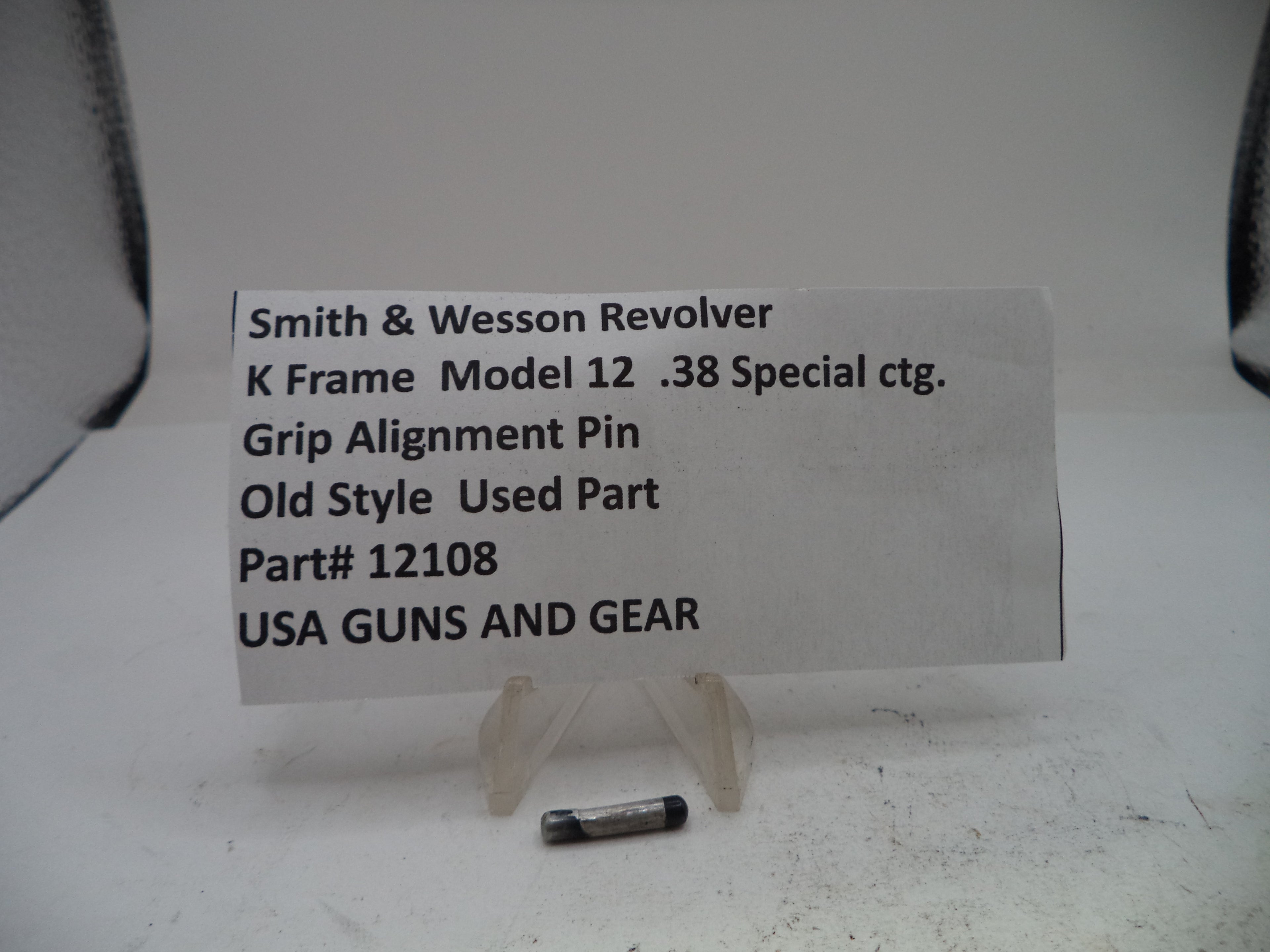Smith & Wesson K Frame Model 12 .38 Special Grip Alignment Pin - Old Style, Part 12108