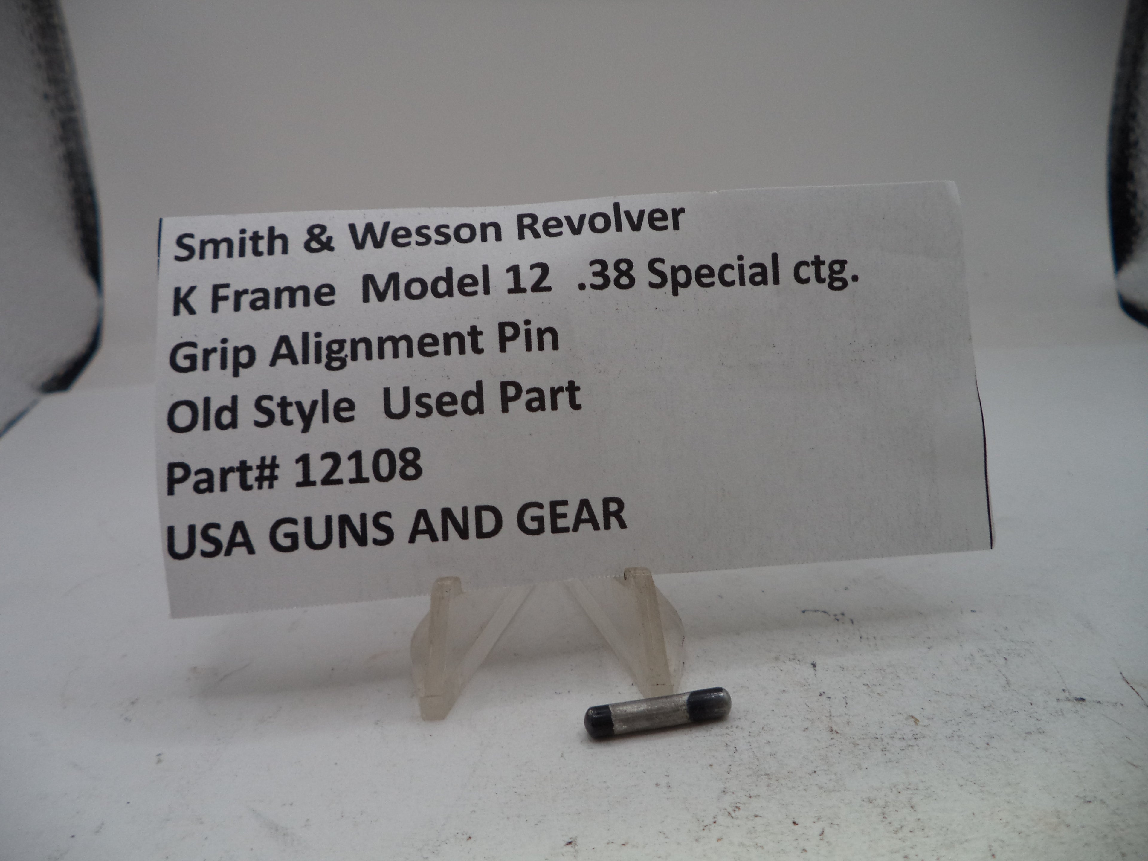 Smith & Wesson K Frame Model 12 .38 Special Grip Alignment Pin - Old Style, Part 12108