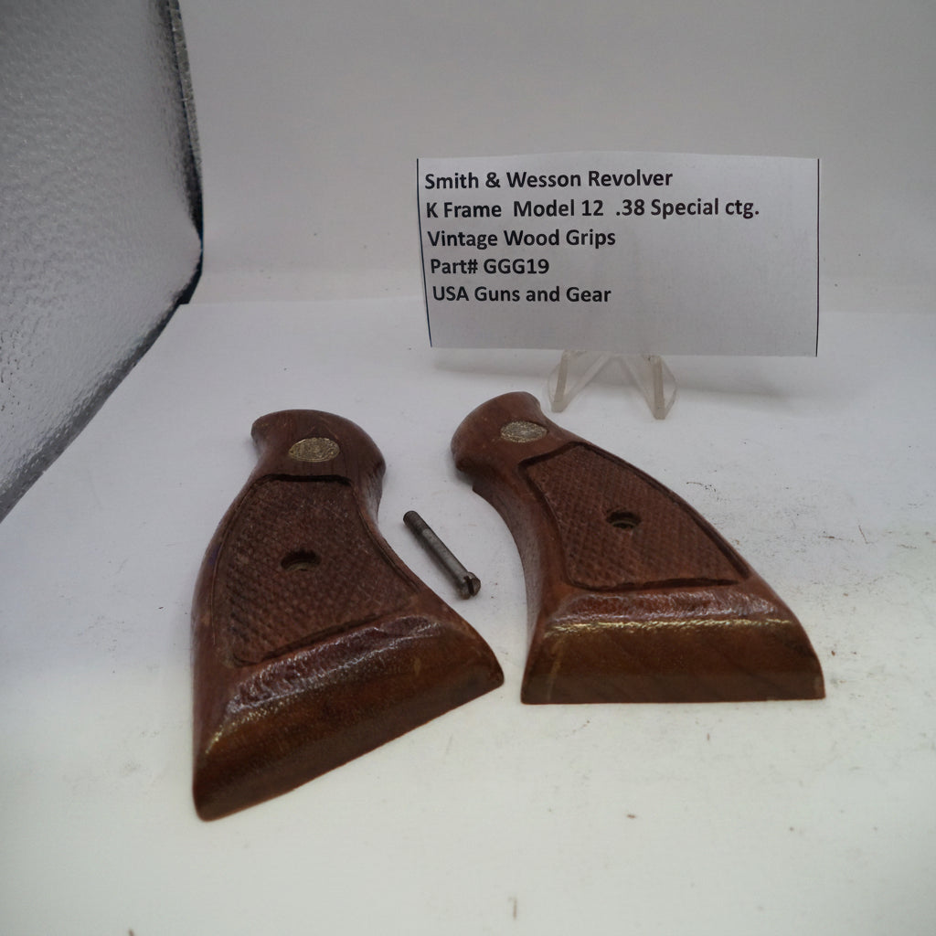 Smith & Wesson K Frame Model 12 Vintage Wood Grips - .38 Special