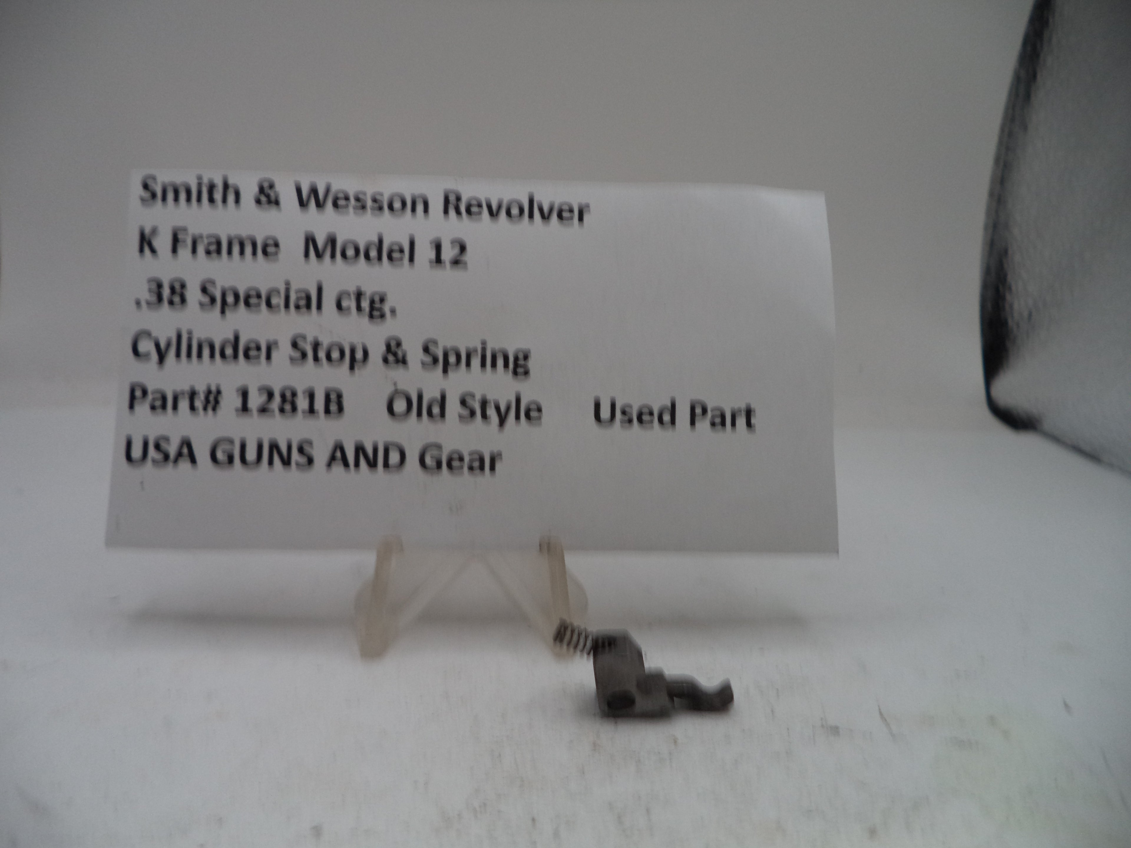 Smith & Wesson K Frame Model 12 Cylinder Stop & Spring - .38 Special, Part# 1281B