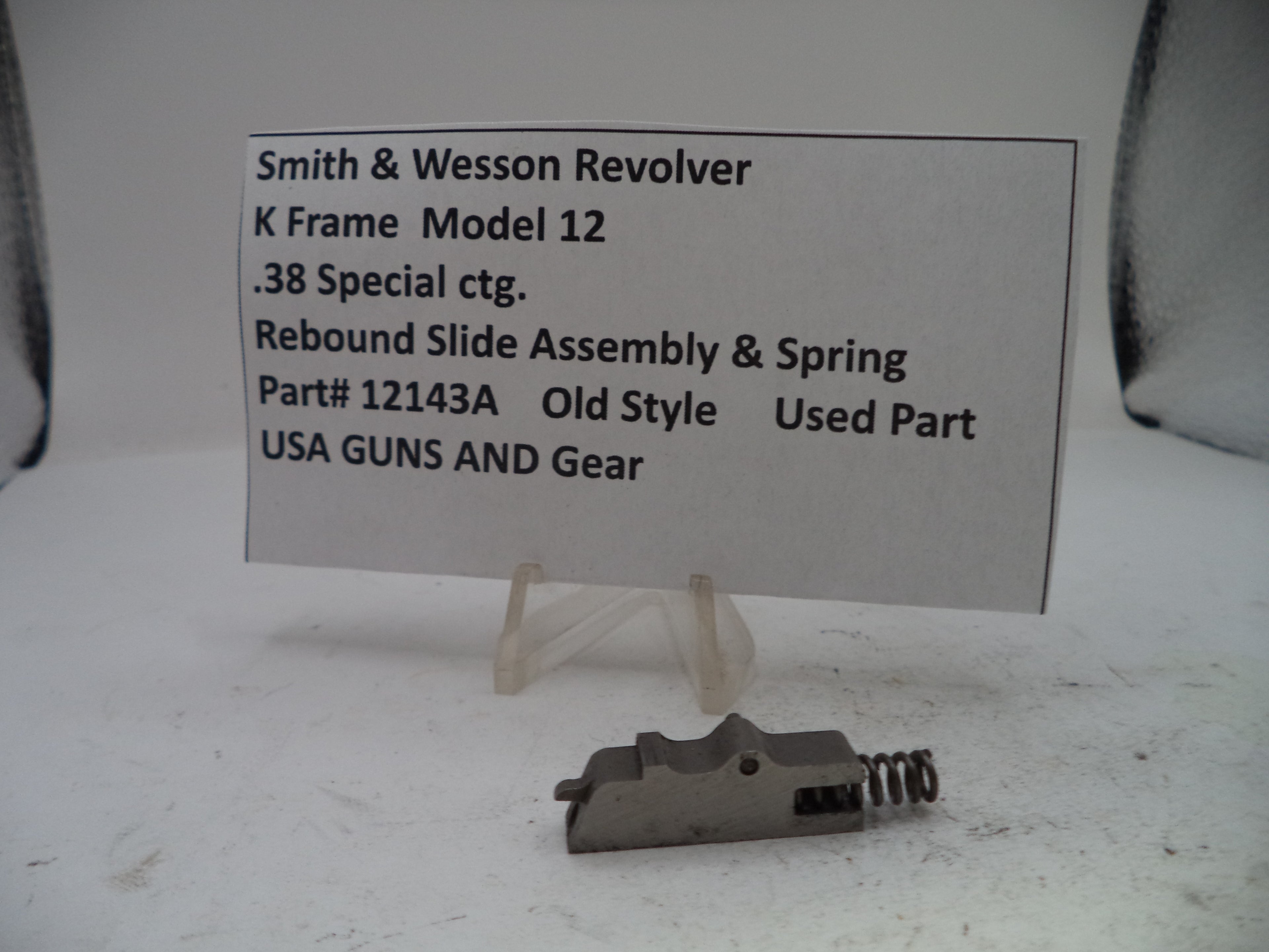 Smith & Wesson K Frame Model 12 Rebound Slide Assembly, Part# 12143A