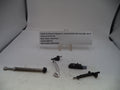 Smith & Wesson Revolver J Frame Model 360 Airweight internal parts kit, including a long silver coil spring, a curved silver metal piece, and two black metal components, displayed on a white surface with a product information card.