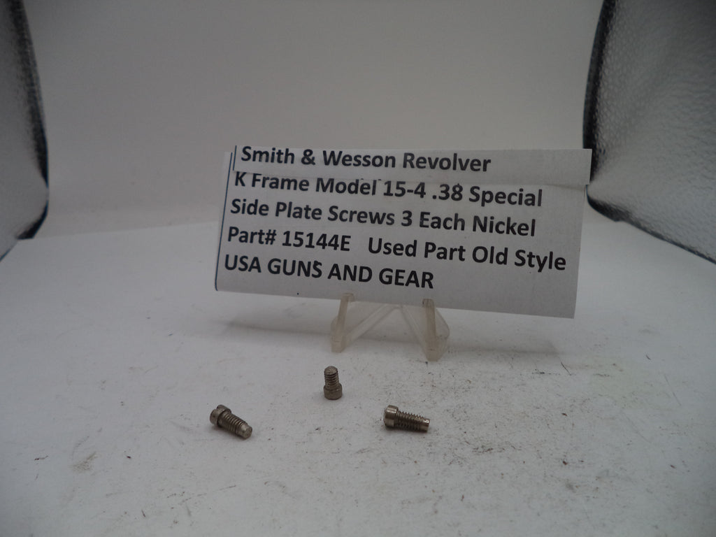 Smith & Wesson K Frame Model 15-4 Side Plate Screws (3) Nickel Used 15144E