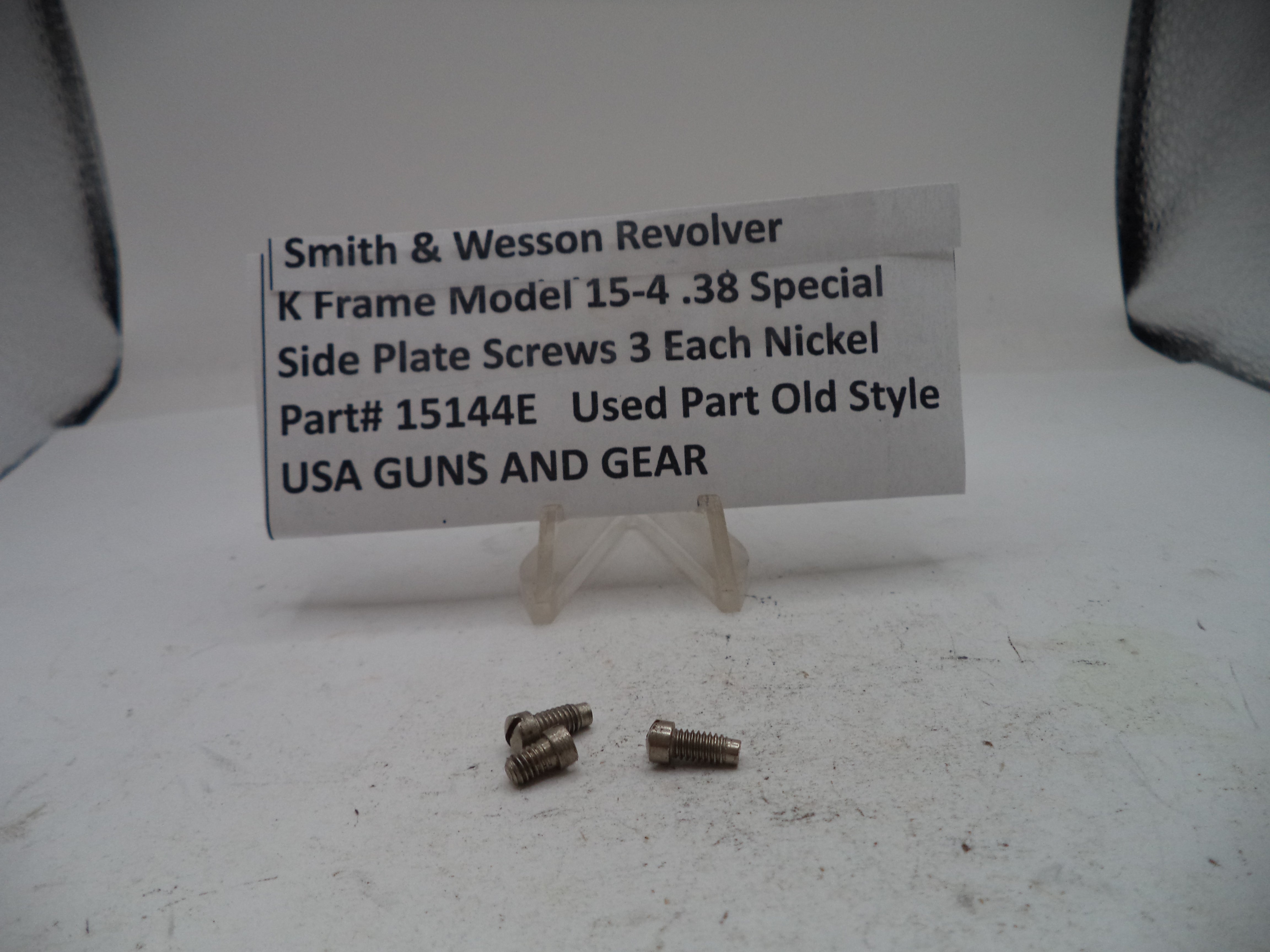 S&W K Frame Model 15-4 Side Plate Screws Nickel 15144E – USA Guns