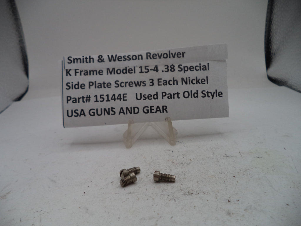 Smith & Wesson K Frame Model 15-4 Side Plate Screws (3) Nickel Used 15144E