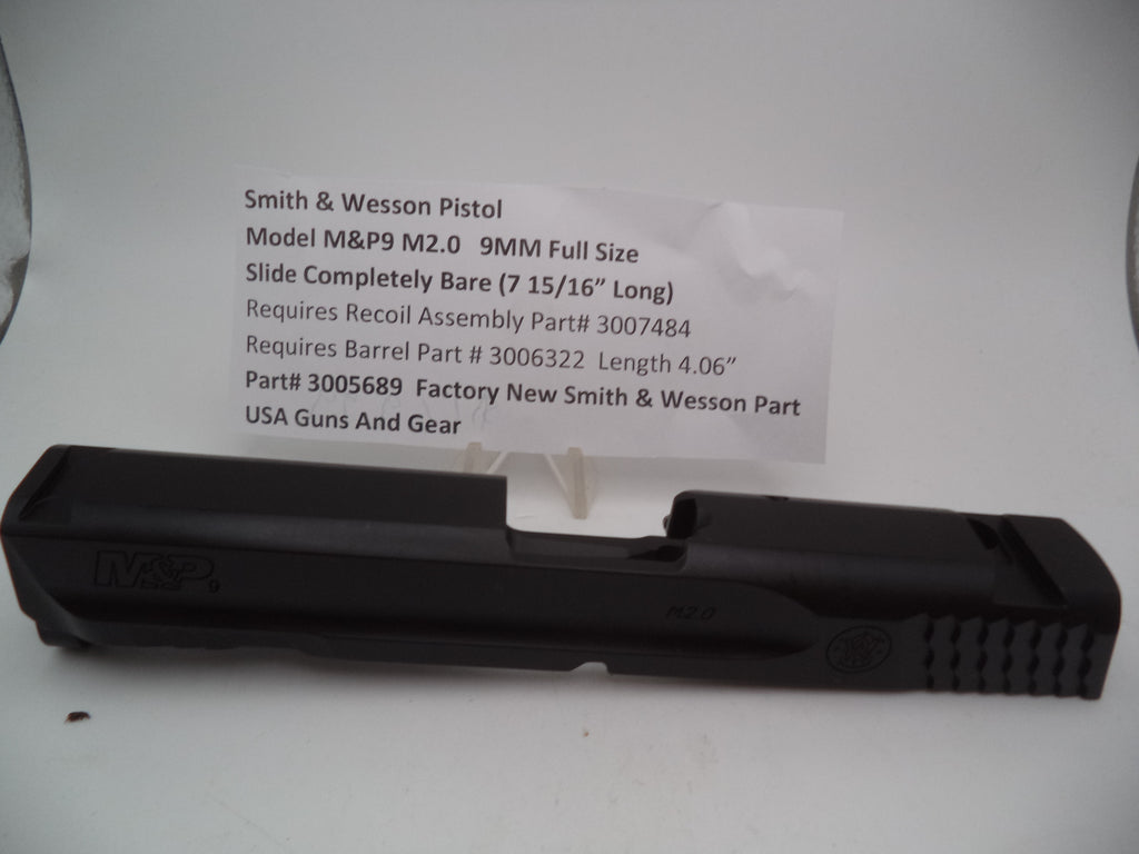S&W M&P 9 M2.0 Full Size Slide 6.9" Bare - Factory OEM Part 3005689