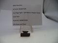 A small black used part for an S&W Revolver N Frame Model 629 partridge sight, displayed on a clear plastic stand next to a paper label card with part details.