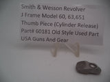 60181 Smith & Wesson J Frame Model 60.63,651 Thumb Piece & Nut Used