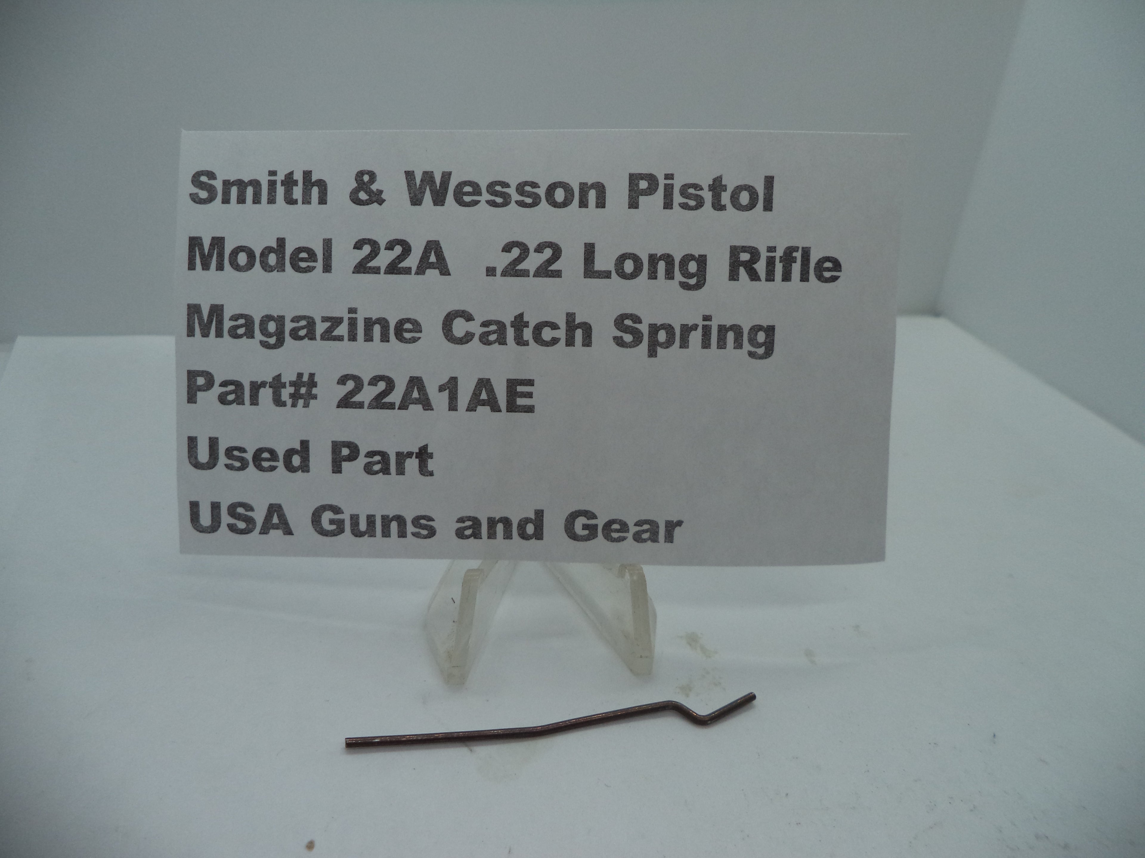 22A1AE Smith & Wesson Pistol Model 22A .22 LR Magazine Catch Spring Used