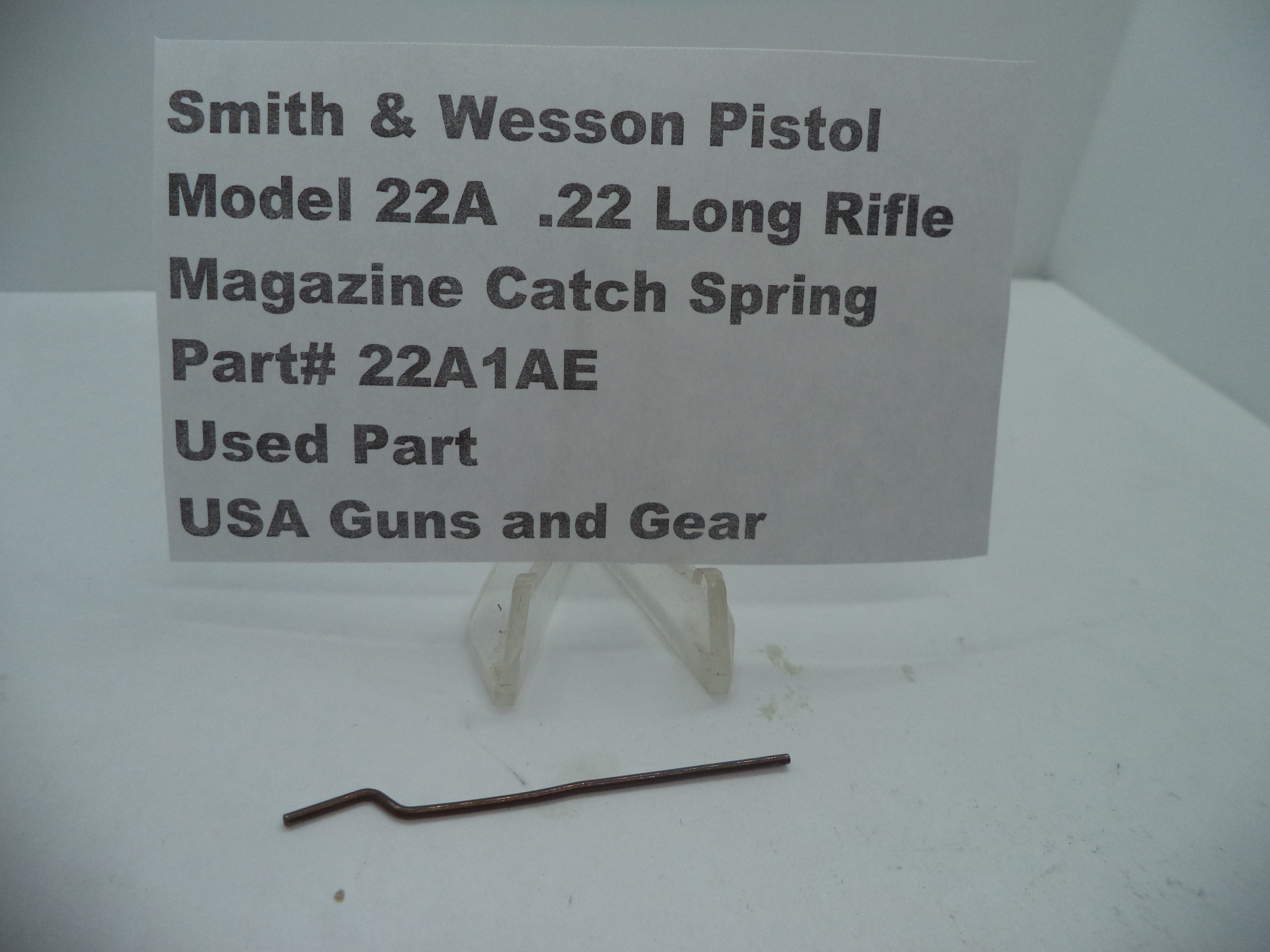 22A1AE Smith & Wesson Pistol Model 22A .22 LR Magazine Catch Spring Used