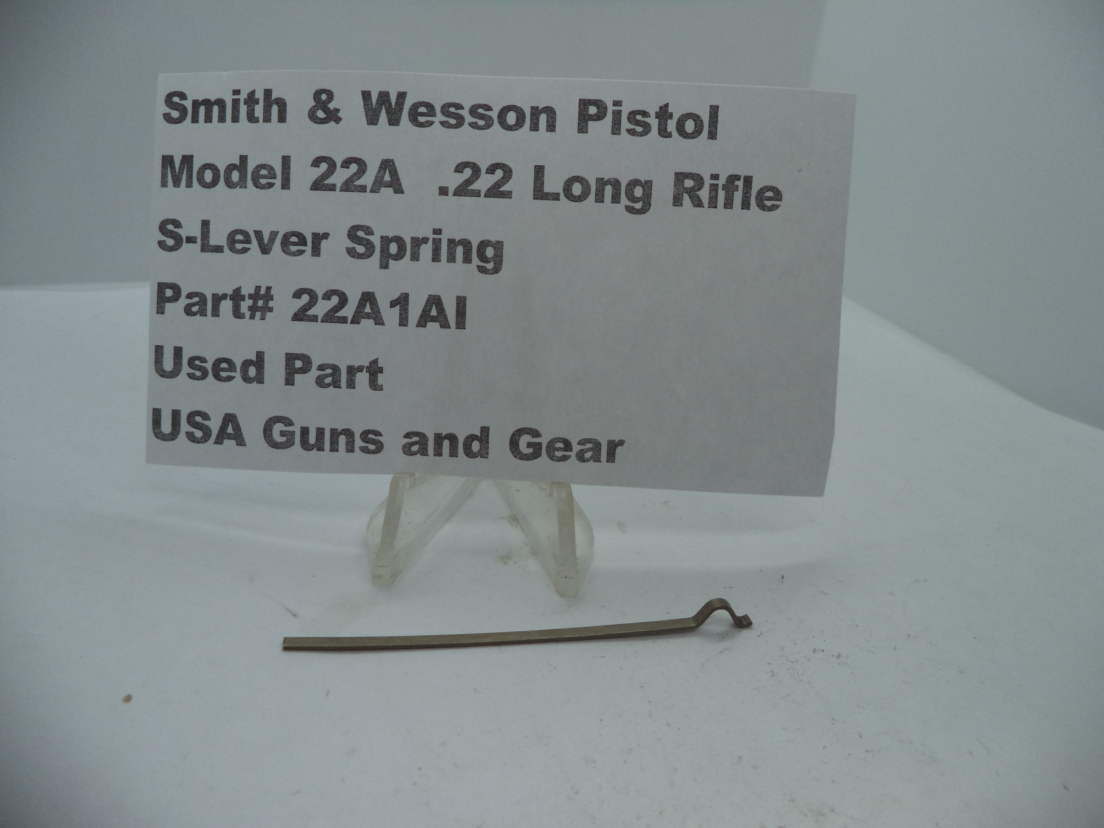 22A1AI Smith & Wesson Pistol Model 22A .22 LR S-Lever Spring Used Part